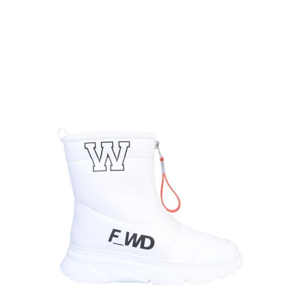 FWRD Unisex Padded Zip-Front Mid-Calf Boot with Chunky Sole Unisex WHITE Boots